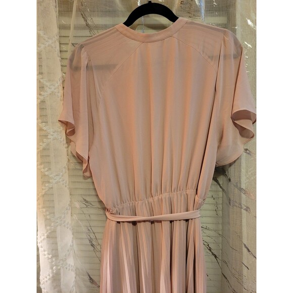 Large H&M Pintuck Pleated Dress Pink Blush Preppy Flutter Swiftie Taylor Raglan - Picture 5 of 9